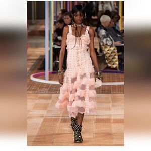 Alexander McQueen Runway Black Leather Ankle Boots with Floral Block Heels